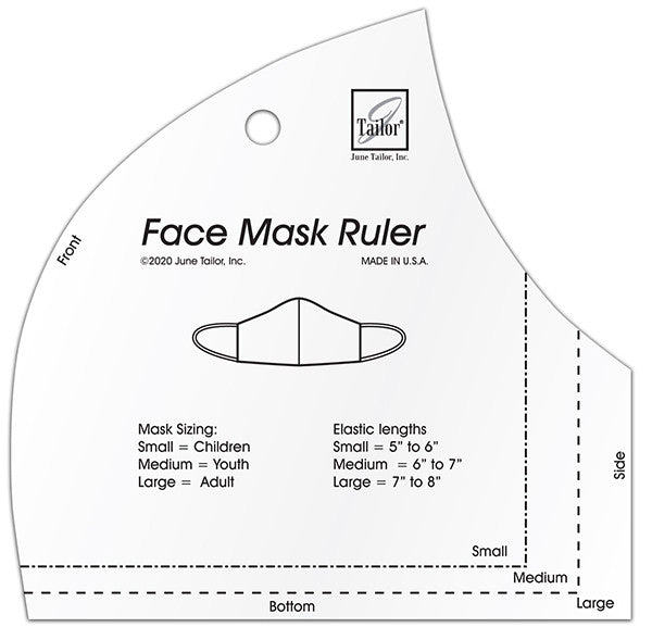 Face Mask Ruler (Ruler To Make 3 Sizes Of Masks) - JT1745 – Tom's Sewing